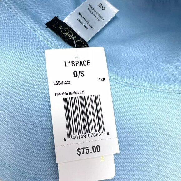 L*Space Poolside Bucket Hat in Sky Blue New Womens Summer Beach Cap - Picture 6 of 7